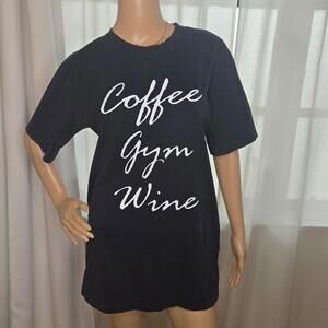 Coffee Gym Wine black tshirt medium